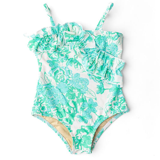 Shade Critters Girls Ruffle Swimsuit - Charming Rose
