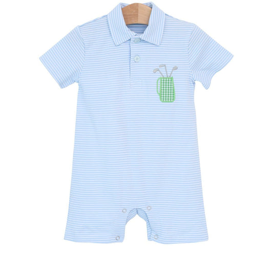 Trotter Street Kids Boys Romper - Blue Polo Golf Bag
