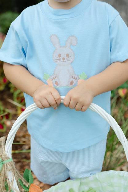 Bailey Boys Blue Bashful Bunny Easter Shorts Set