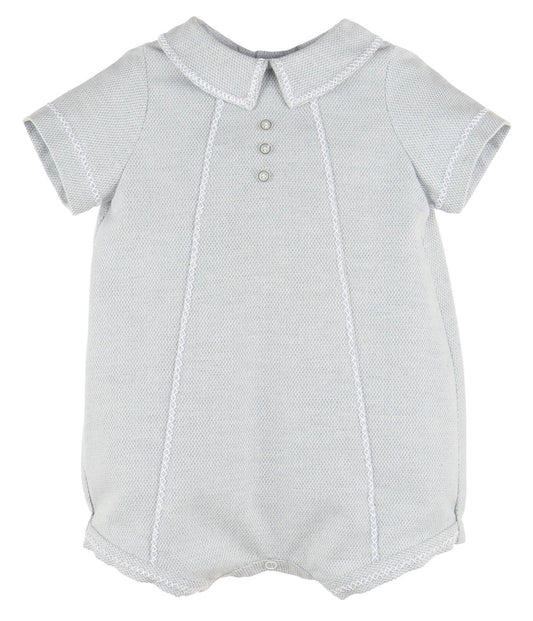 Luli & Me Baby Boys Bubble with Stitches - Blue Gray by Luli & Me