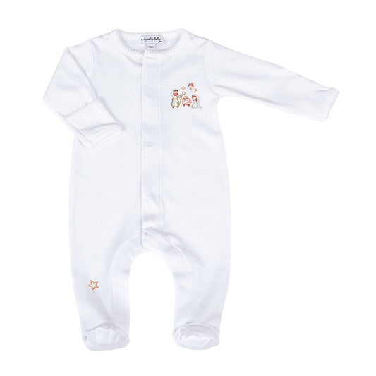 Magnolia Baby A Child is Born White Nativity Footie