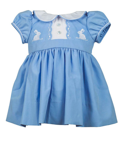 Proper Peony Girls Easter Dress - Blue Blanche Bunny