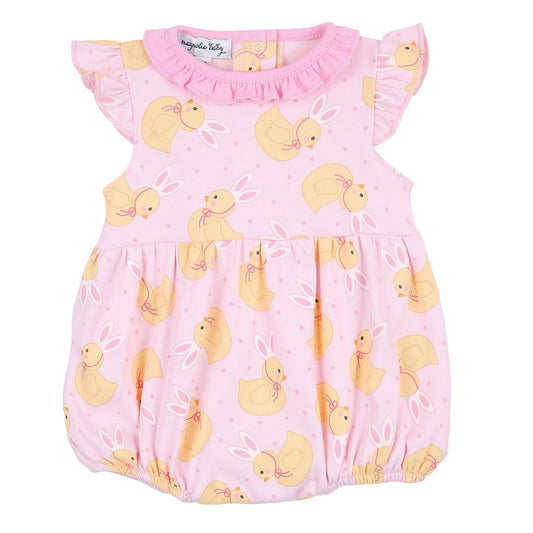 Magnolia Baby Girls Pink Easter Bunny Ears Flutters Bubble