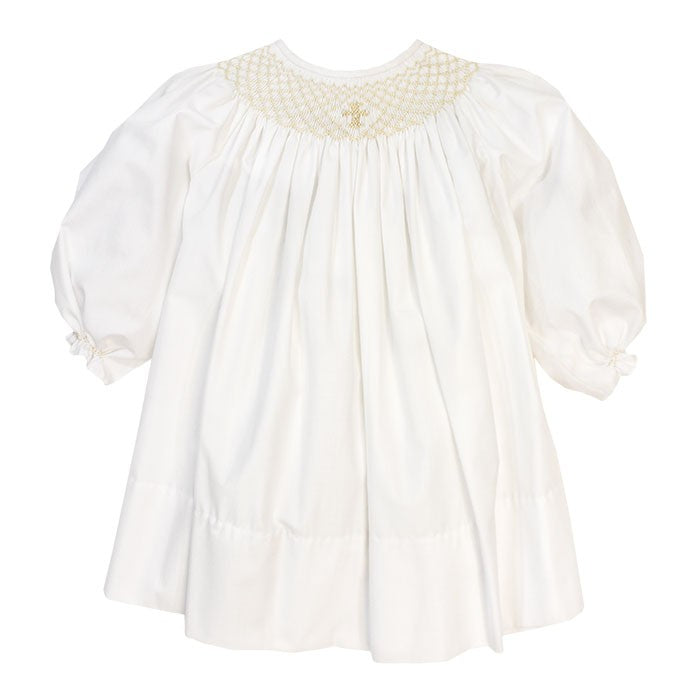 Bailey Boys Baby Girls Smocked Cross Christening Dress - Long Sleeves