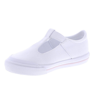 Footmates Girls Shoes - Drew Vulcanized Canvas Mary Janes - White