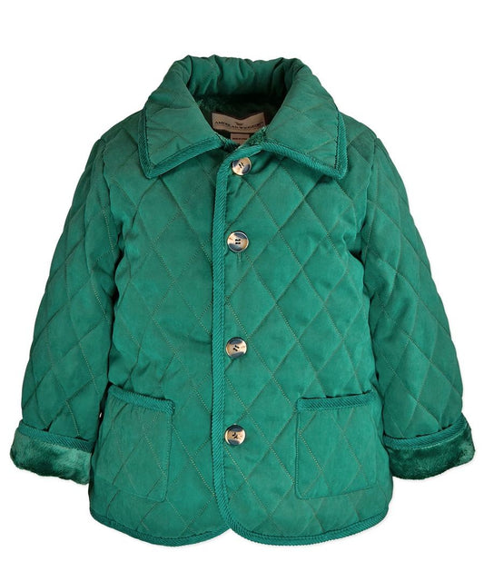 Widgeon Boys Quilted Barn Jacket Coat - Hunter Green