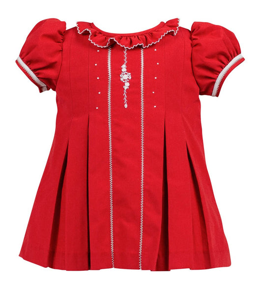 Proper Peony Girls Ruby Red Christmas Dress