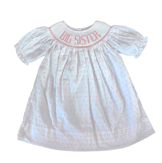 Shop Teeta Girls Swiss Dot Smocked Big Sister Dress - Pink