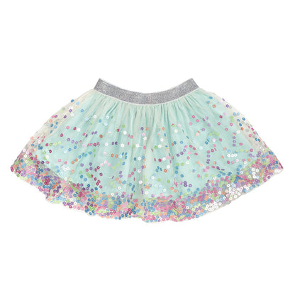 Sweet Wink Girls Tutu Skirt - Aqua Confetti Flowers