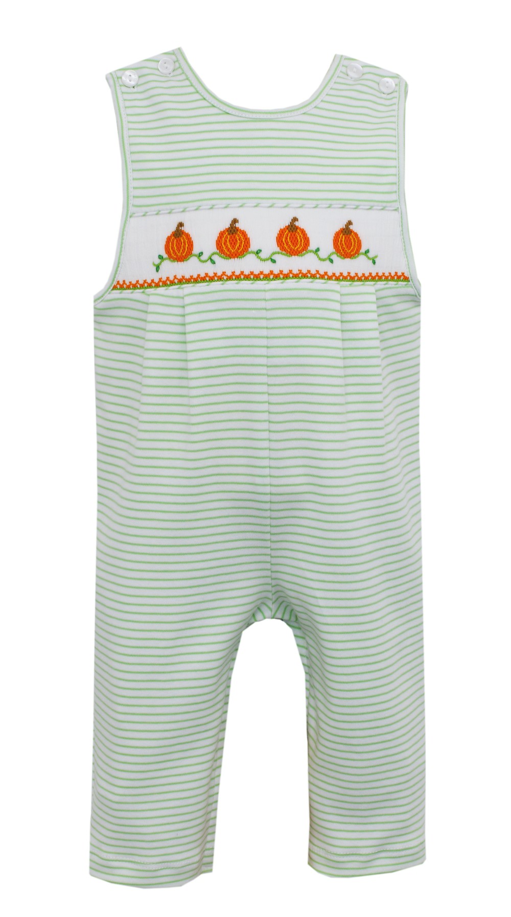 Petit Bebe Knits Baby Boys Green Stripe Knit Longall - Smocked Pumpkins by Petit Bebe
