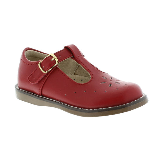 Footmates Girls Shoes - Sherry T-Strap - Apple Red
