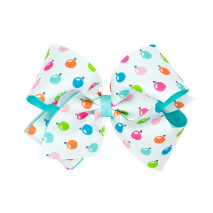 Wee Ones Girls Christmas Hair Bow - Aqua Ornaments