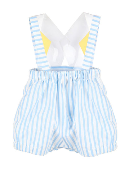 Sophie & Lucas Baby Boys Blue Stripe Nautical Captain Sunsuit