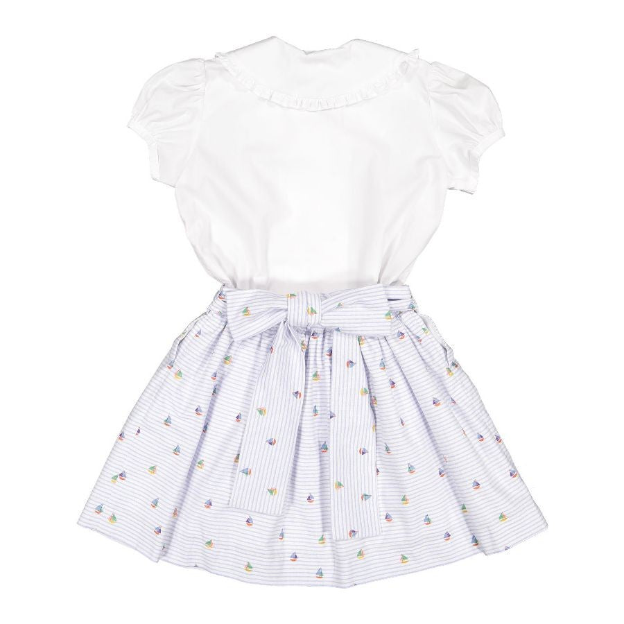 Sal & Pimenta Girls Skirt Set - Nautical Theme with Sailor Collar