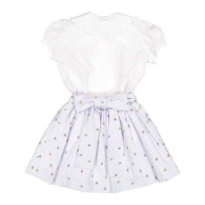 Sal & Pimenta Girls Skirt Set - Nautical Theme with Sailor Collar