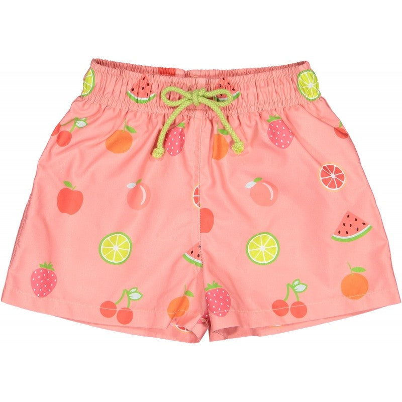 Sal & Pimenta Boys Swim Trunks - Pink Fruit Salad Print