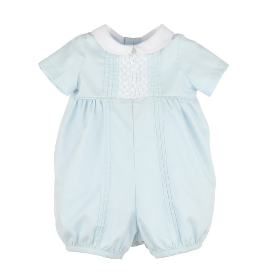 Luli & Me Baby Boys Smocked Bib Bubble - Light Blue by Luli & Me