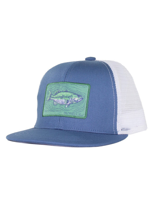 Properly Tied Youth Trucker Hat - Blue Spotted Bass Fish
