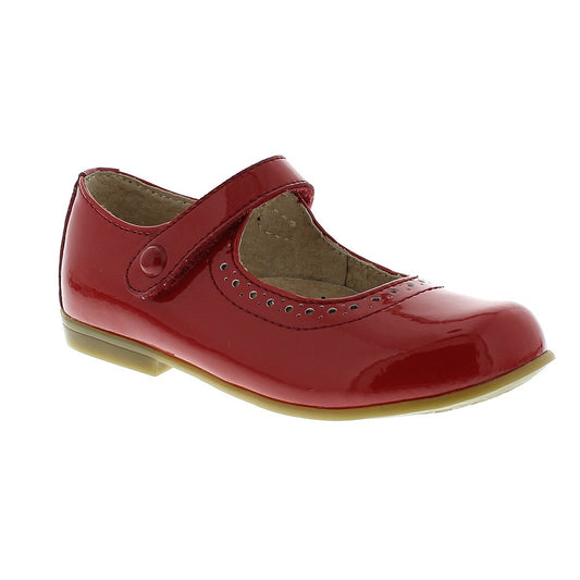 Footmates Girls Shoes - Emma Mary Janes - Red Patent