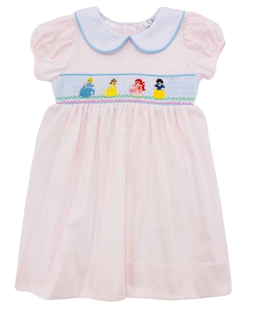 The Best Dressed Child Girls Pink Smocked Princess Dress with Collar