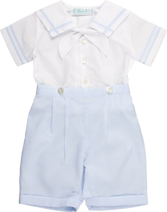 Feltman Brothers Baby Boys Light Blue / White Sailor Suit Button On by Feltman Brothers