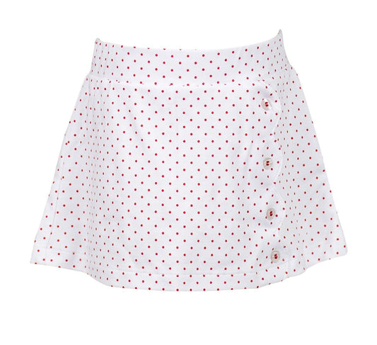 Proper Peony Pima Girls Dottie Skort - Scallop Button Placket