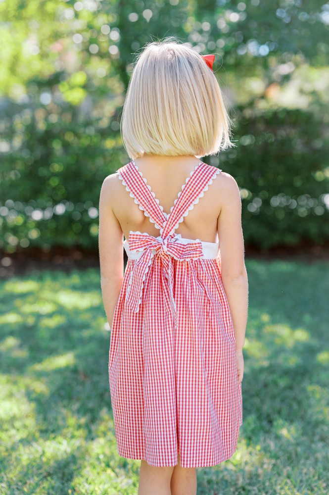 Proper Peony Girls Liberty Patriotic Dress - Red Gingham