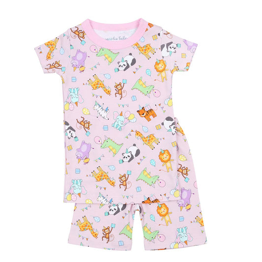 Magnolia Baby Little Girls Cake, Presents, Birthday Party Short Pajamas - Pink
