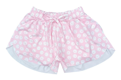 Be Elizabeth by James & Lottie Girls Butterfly Shorts - Pink Smiley Faces