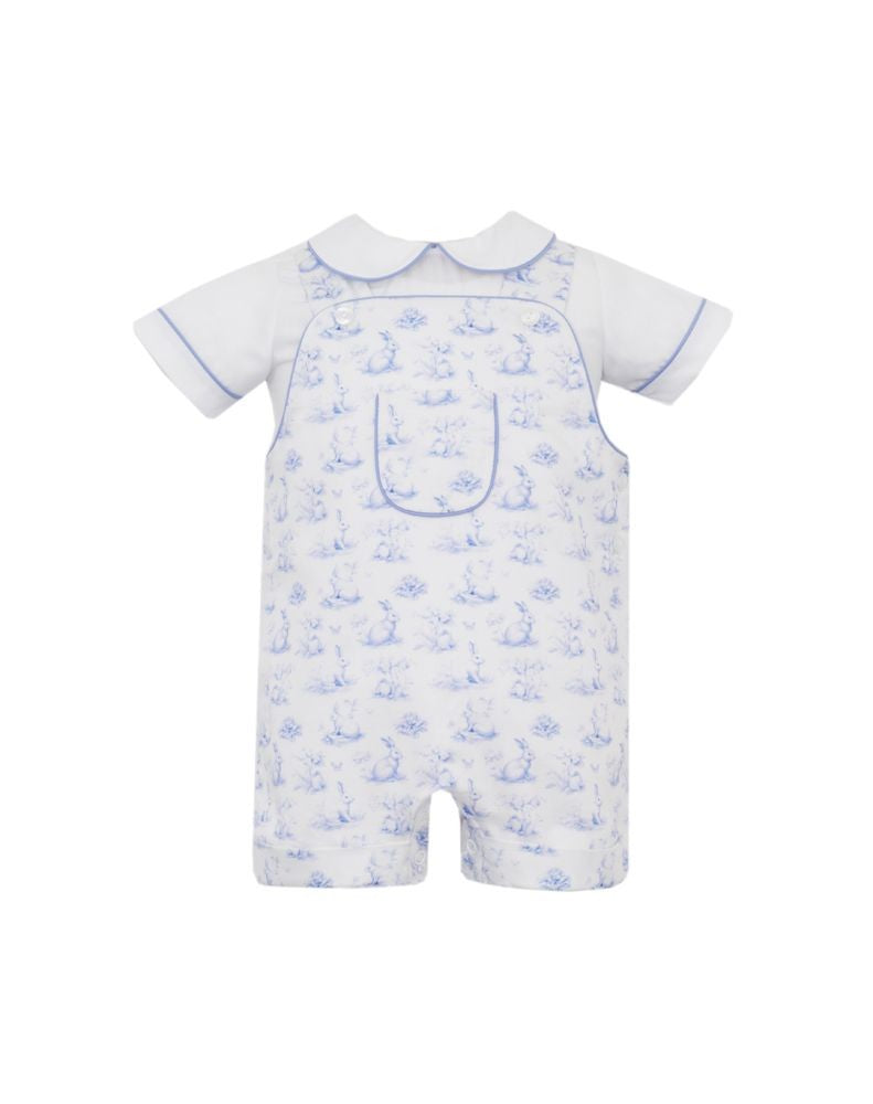 Anavini Couture Boys Blue Bunny French Toile Jon Jon with Shirt