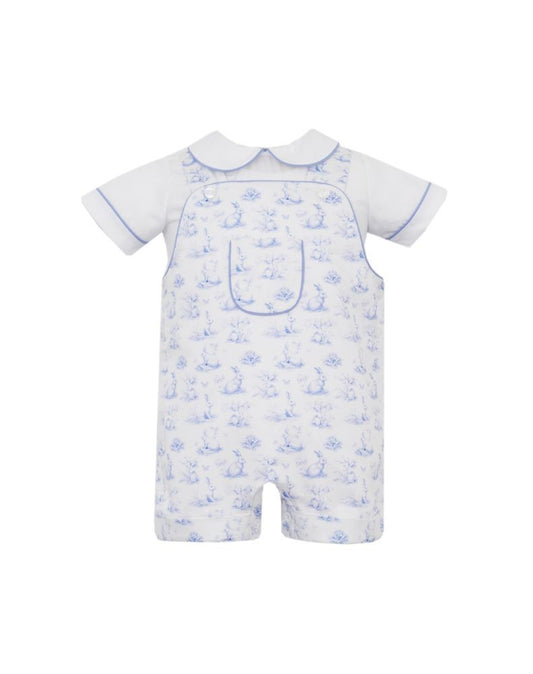 Anavini Couture Boys Blue Bunny French Toile Jon Jon with Shirt
