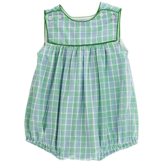 Bailey Boys Baby Dressy Bubble - Green Dover Plaid