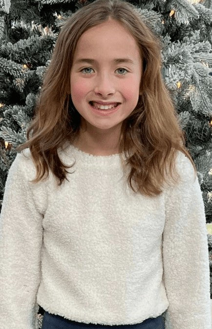 James & Lottie Be Elizabeth Girls Cozy Winter White Sweatshirt