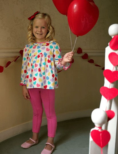 Rachel Riley London Girls Confetti Heart Blouse & Leggings Set