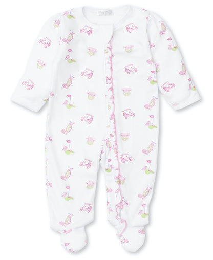 Kissy Kissy Baby Girls 18 Holes Golf Print Footie with Zipper - Pink
