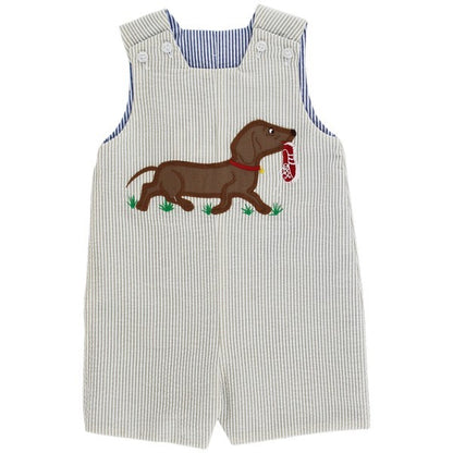 Bailey Boys Reversible Jon Jon - Blue with Baseball Reverses to Tan with Dog