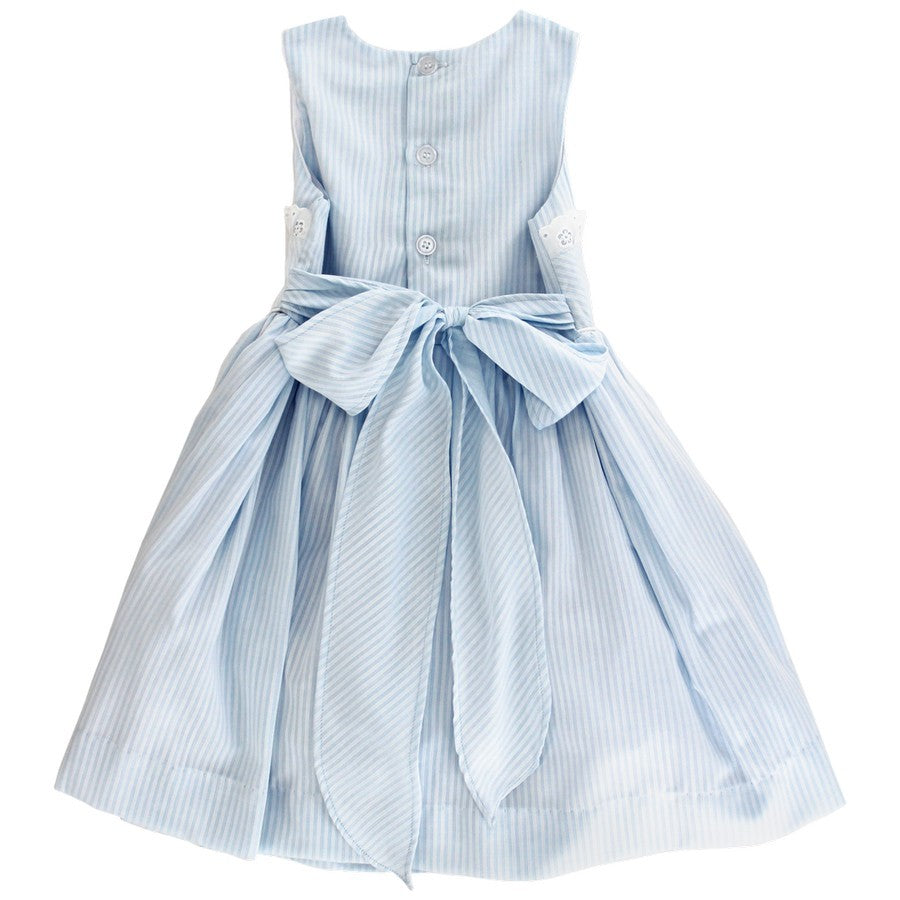 Bailey Boys Girls Sleeveless Dress with Sash - Dressy Blue Skylight Stripe