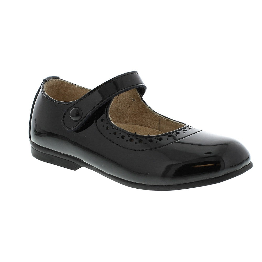 Footmates Girls Shoes - Emma Mary Janes - Black Patent