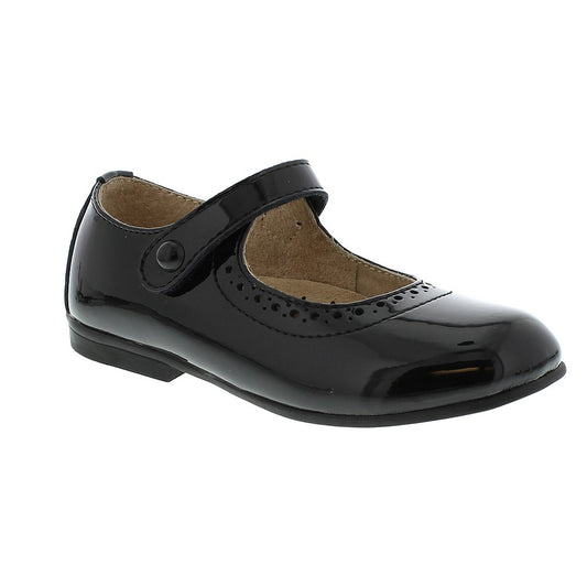 Footmates Girls Shoes - Emma Mary Janes - Black Patent