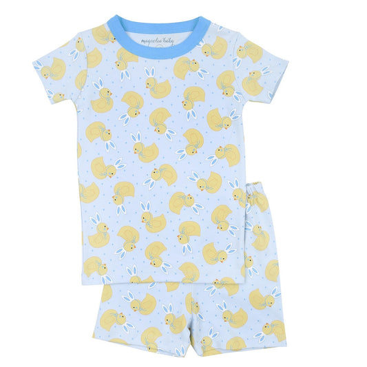 Magnolia Baby Easter Bunny Ears Short Pajamas - Blue