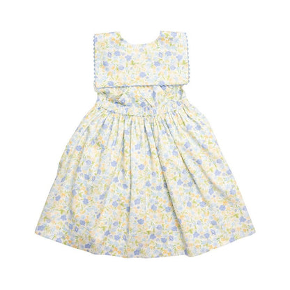 Sal & Pimenta Girls Dress - Sailor Collar - Yellow & Blue Sunshine Floral