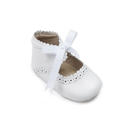 Elephantito Baby Shoes - Girls Sabrina with Bow - White