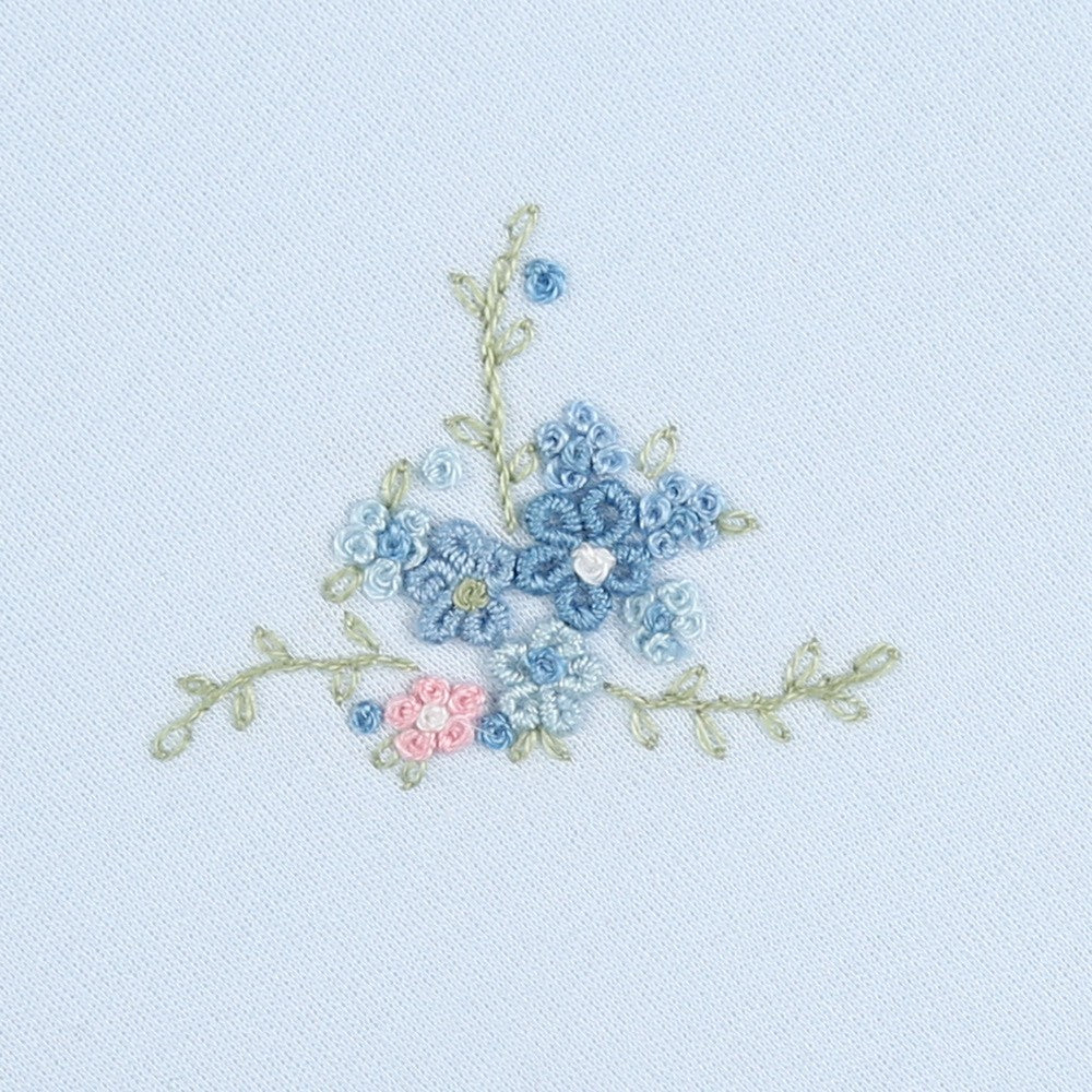 Magnolia Baby Girls Samantha's Classics Sky Blue Embroidered Ruffle Gown
