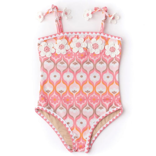 Shade Critters Girls One Piece Swimsuit - Coral Crochet - Summer Sorbet