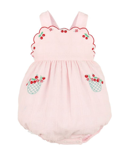 Sophie & Lucas Girls Summer Berries Sunsuit Bubble - Pink