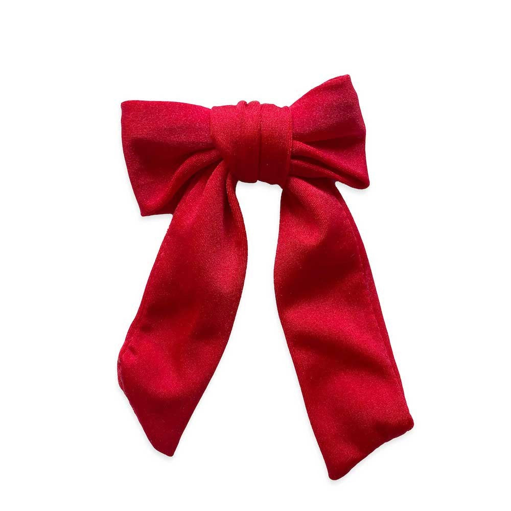 Eva's House Girls Small Sailor Swim Bow- Snap Clip- Red