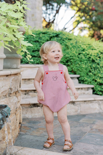 Proper Peony Baby Boys Bubble - Mouse Ears - Red