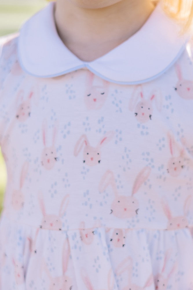 Proper Peony Girls Pink Hoppy Easter Bunny Twirl Dress