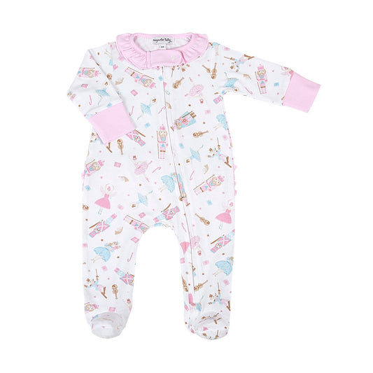 Magnolia Baby Girls Pink Nutcracker Ballet Zipper Footie