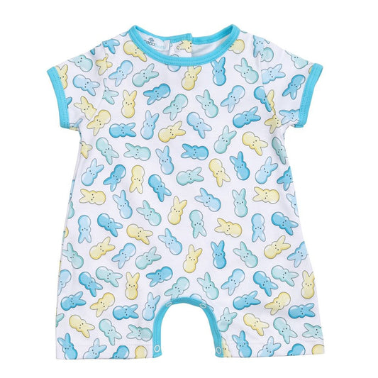 Magnolia Baby Boys Blue Easter Peep-tastic! Short Playsuit
